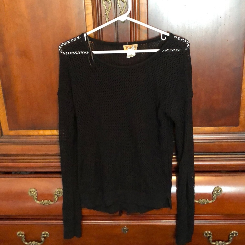 SO see through black sweater